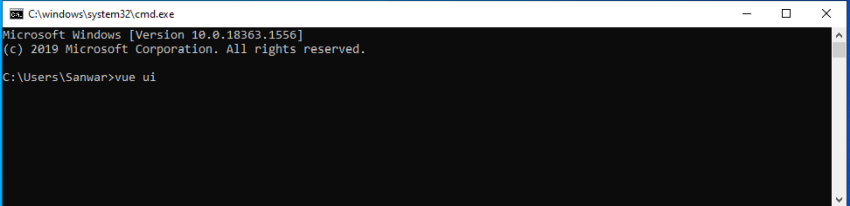 Create VueJS Project using Vue UI